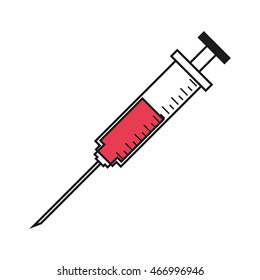 flat design syringe half full icon vector illustration