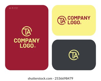 Flat design TA logo template