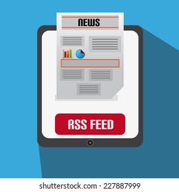 Flat Design With Tablet News Feed