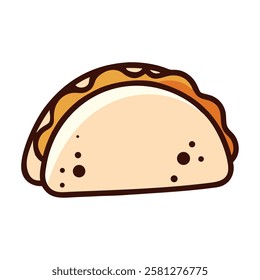 Flat design taco with filling isolated vector illustration