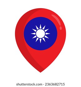 Diseño plano Icono de Mapa de Taiwán. Vector.