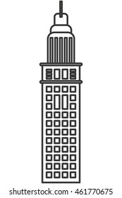 flat design tall building icon vector illustration