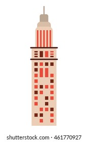flat design tall building icon vector illustration