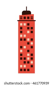 Flat Design Tall Building Icon Vector Illustration