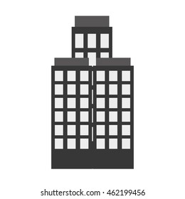 Flat Design Tall Building Icon Vector Illustration