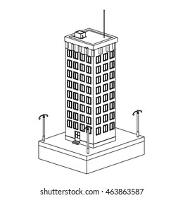 flat design tall building icon vector illustration