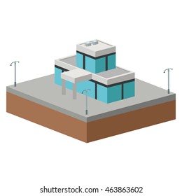 flat design tall building icon vector illustration