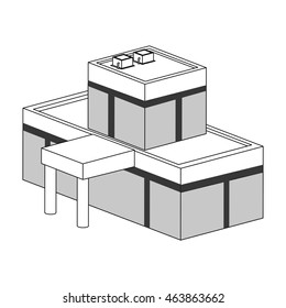 flat design tall building icon vector illustration