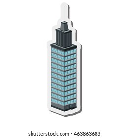 flat design tall building icon vector illustration