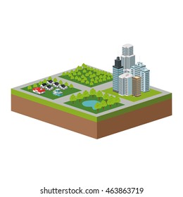 flat design tall building icon vector illustration