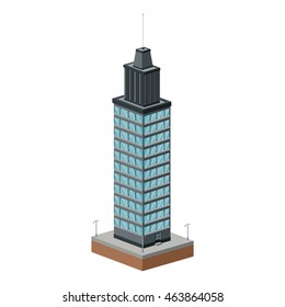 flat design tall building icon vector illustration