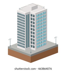 flat design tall building icon vector illustration