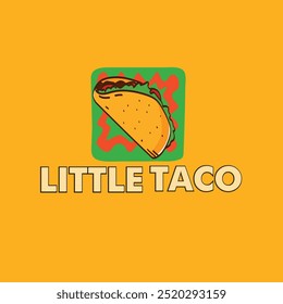 Flat design taqueria or taco logo template