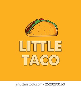 Flat design taqueria or taco logo template