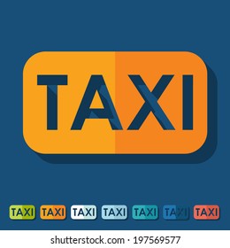Flat design: taxi