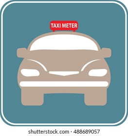 Flat design of Taxi Meter car Vector Illustration