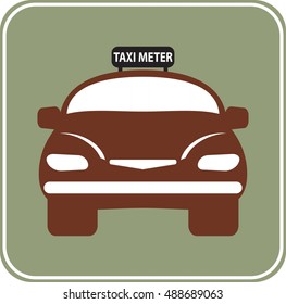 Flat design of Taxi Meter car Vector Illustration