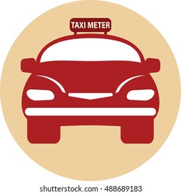 Flat design of Taxi Meter car Vector Illustration