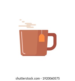 Flat design teacup vector graphics