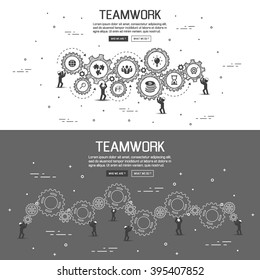 Flat design for teamwork. vector