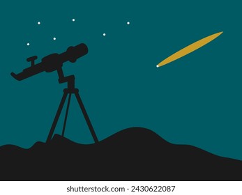 flat design telescope vector illustration