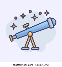 Flat Design telescope Vector Premium EPS10