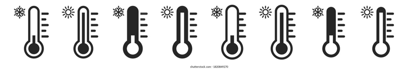 Flat design. Temperature mode symbol set. Vector illustration.
