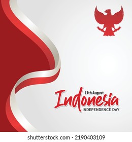 Flat design template 17 august happy Indonesia independence day