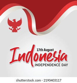 Flat design template 17 august happy Indonesia independence day