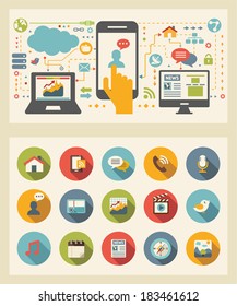 Flat Design Template. 