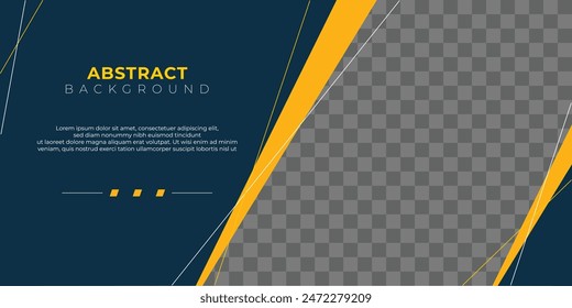 Flat design template background of blue and yellow geometric shapes