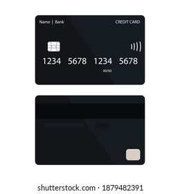 Credit Debit Black Card Mockup Flat Stock Vector (Royalty Free ...