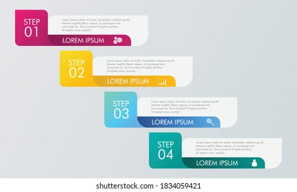 Flat design template isometric infographics steps background