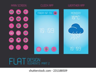 Flat design template for mobile devices - Vector Illustration 