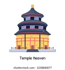 Ein flaches Design des Tempelhimmels 