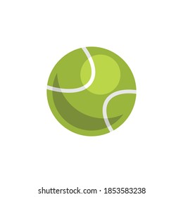 Flat design tennis ball, vector illustration of tennis ball, isolated on white background 