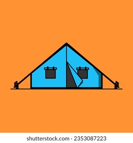 Flat design tent for outdoor camping vector illustration