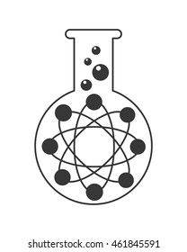 flat design test tube with atom icon vector illustration