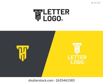 Flat design TH logo template