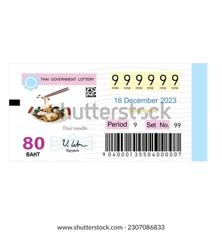 Flat design of Thailand lottery ticket vector isolated
