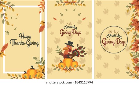 Flat Design Thanksgiving Instagram Stories 