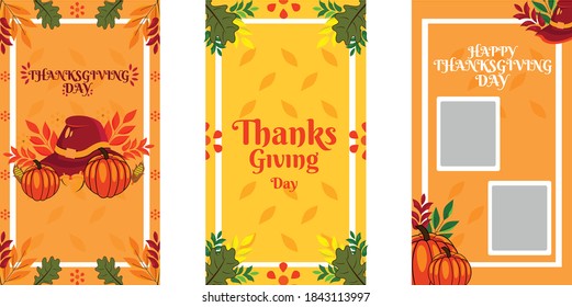 Flat Design Thanksgiving Instagram Stories 