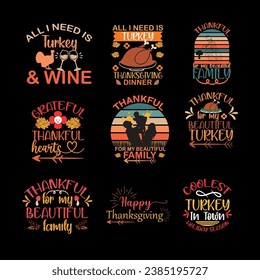 flat design thanksgiving t-shirt, thanksgiving, happy thanksgiving typography t-shirt, set of thanksgiving lettering, turkey t-shirt design greeting card, t shirt