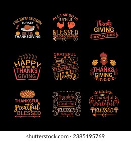 flat design thanksgiving t-shirt, thanksgiving, happy thanksgiving typography t-shirt, set of thanksgiving lettering, turkey t-shirt design greeting card, t shirt