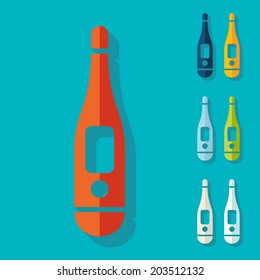 Flat design: thermometer