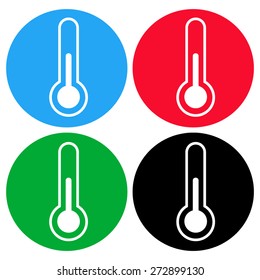 Flat design of Thermometer measuring heat and cold, vector illustration