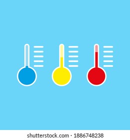 Termómetro de diseño plano. Ilustración vectorial	