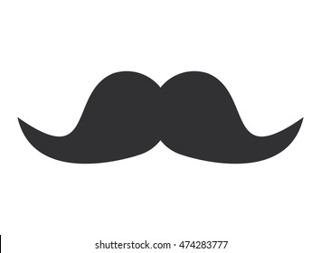 flat design thick retro mustache icon vector illustration