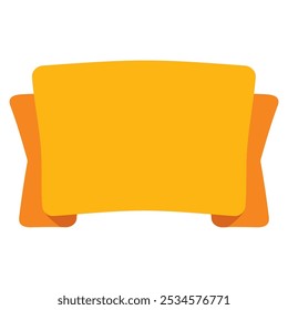 Flat design thick title ribbon illustration (orange)