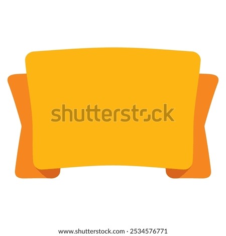 Flat design thick title ribbon illustration (orange)